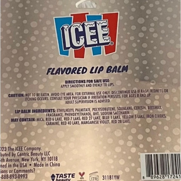 ICEE Blue Raspberry Cherry Flavored SLUSHY Shaped Lip Balm 2 Pack - Picture 3 of 4